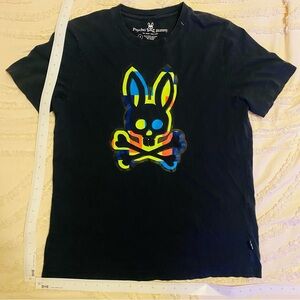 Psycho Bunny Men Small Black Graphic T-Shirt